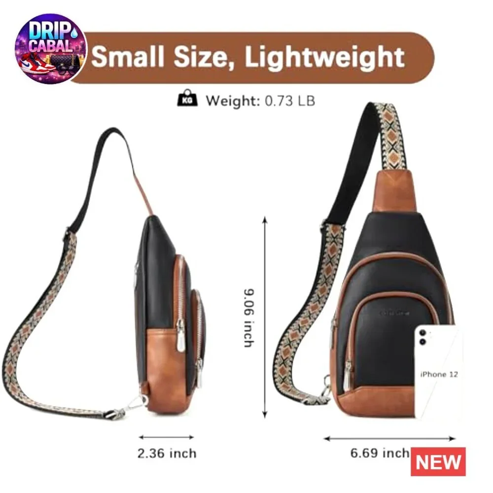 Faux Leather Sling Bag Crossbody Purse with Adjustable Strap - Picture 3 of 7